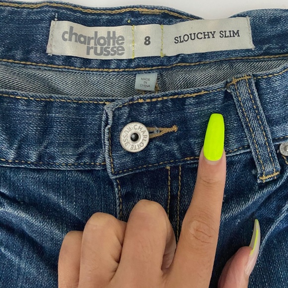 Charlotte Russe Dark Distressed Jeans - Picture 4 of 8